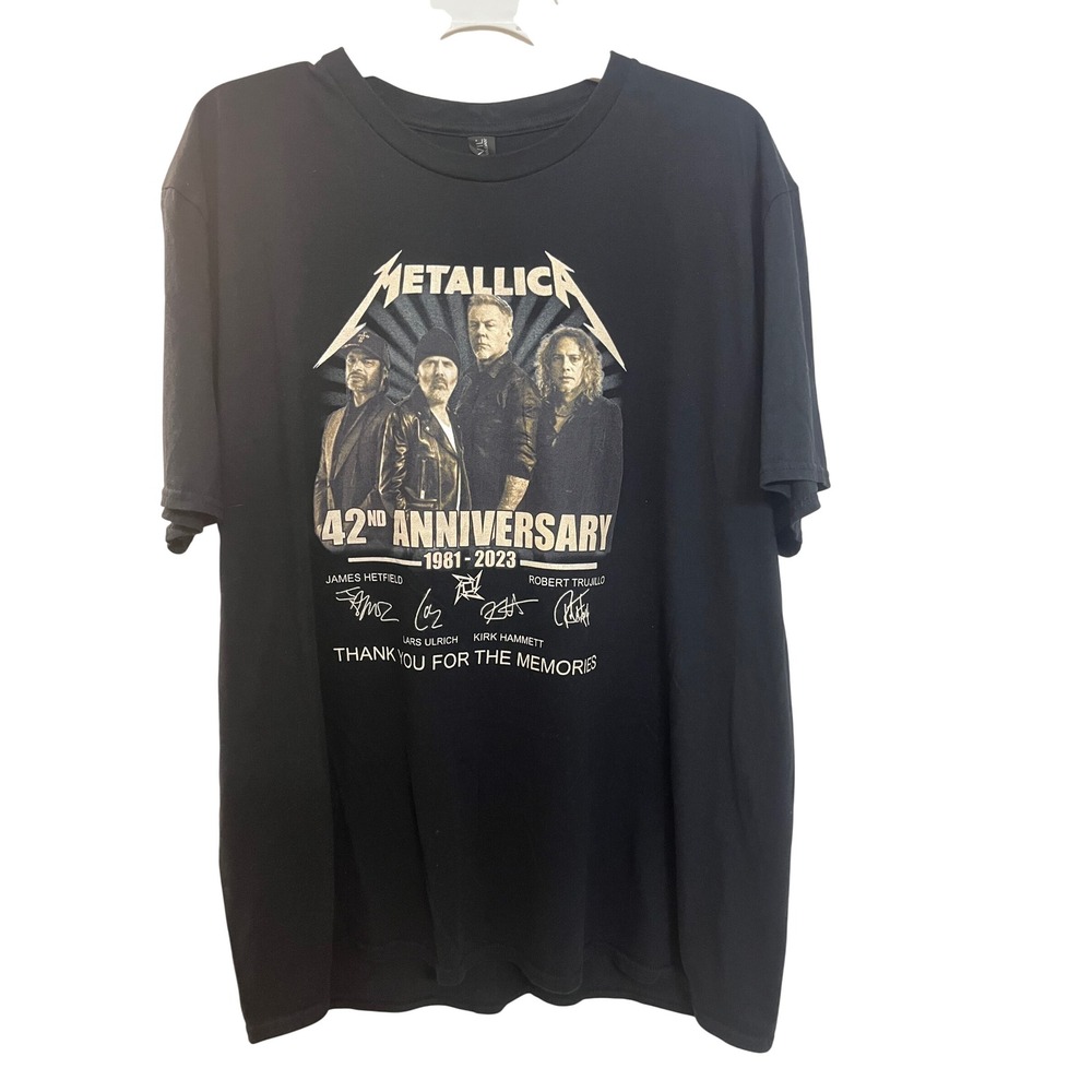 Metallica 42nd Anniversary‎ 1981 2023 Graphic T Shirt Black